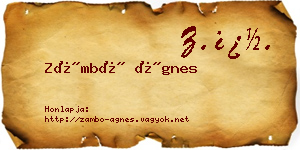 Zámbó Ágnes névjegykártya